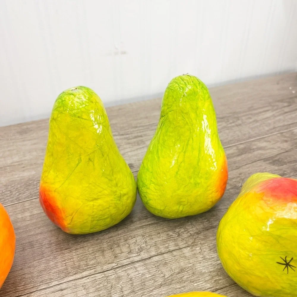 Vintage‎ Fake Fruit Handmade Paper Mache Glossy Fruit Folk Art Hecho En Mexico